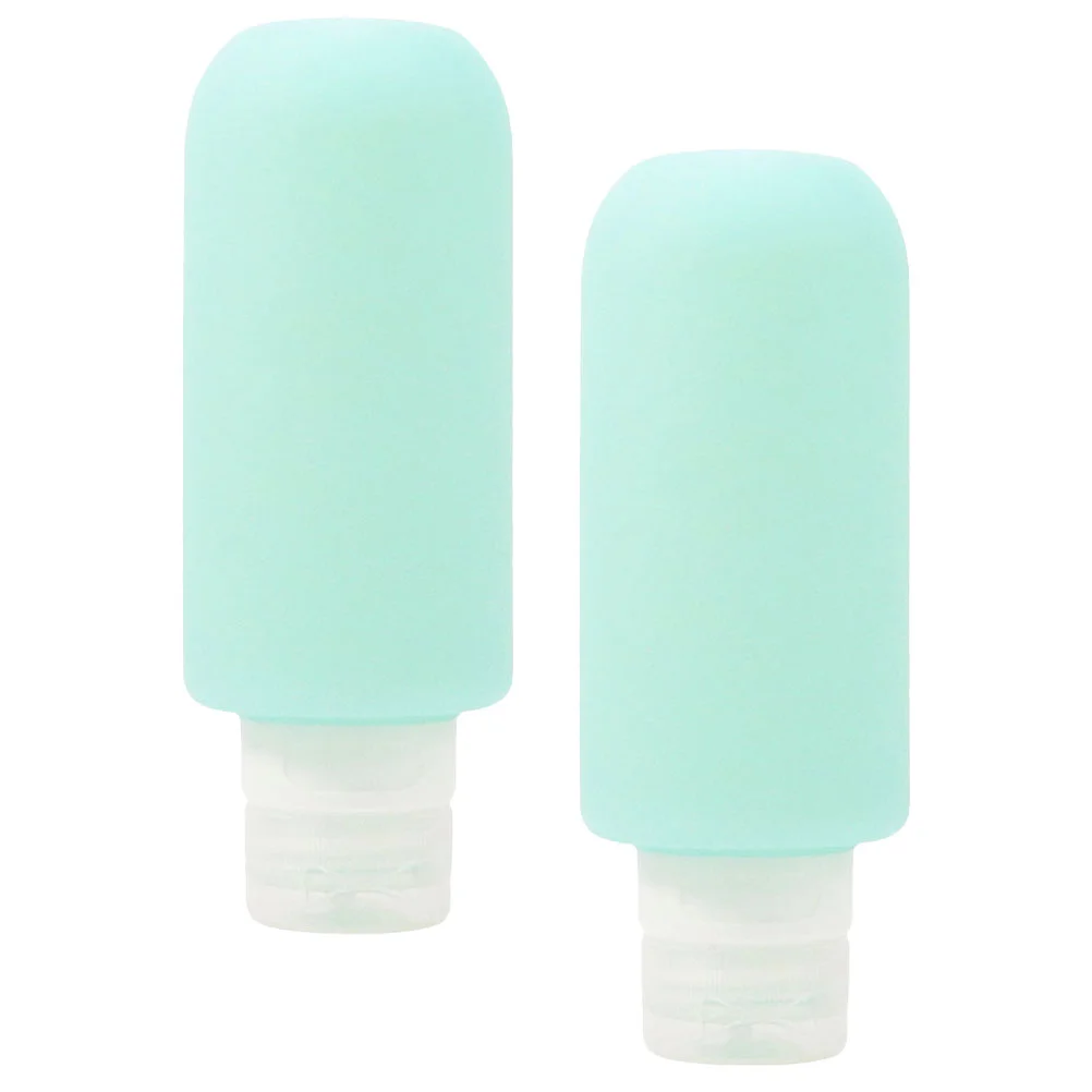 

2 Pcs Shampoo Conditioner Bottles Travel Size Silicone PP Leak Proof Portable Toiletries Container Green Squeeze Lotion