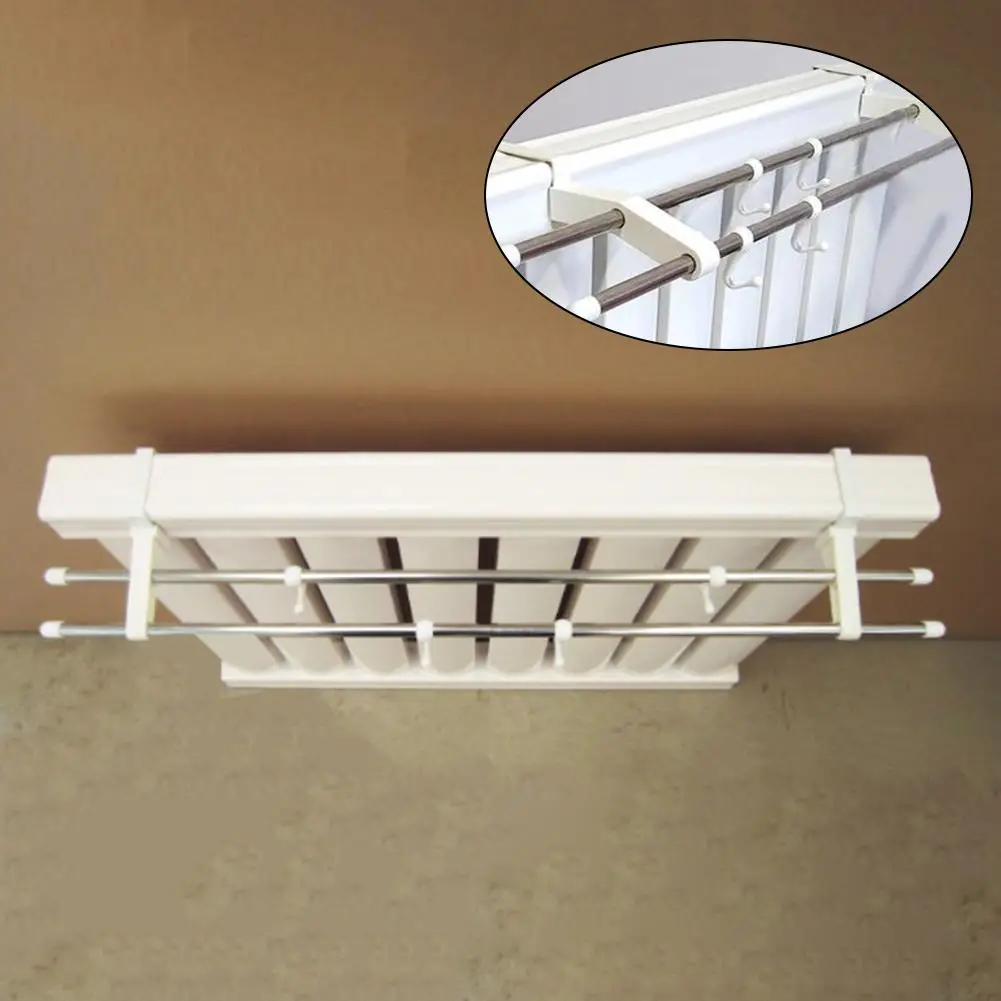 Double Pole Radiator Towel Rail With 4 Hooks Aluminum Alloy Strong Load-Bearing Capacity Double Pole Radiator Towel Rail