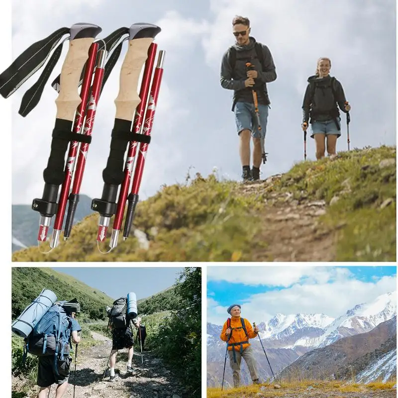 Telescopic Hiking Poles Adjustable Hiking Trekking Poles Lightweight Balance Support Shock-Absorbent All Terrain Accessories For