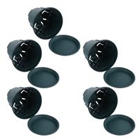 5 Sets 120 Root Control Pots Thickened Planting Pots with Tray for Outdoor Gardening Flower Pot Planter Plastic