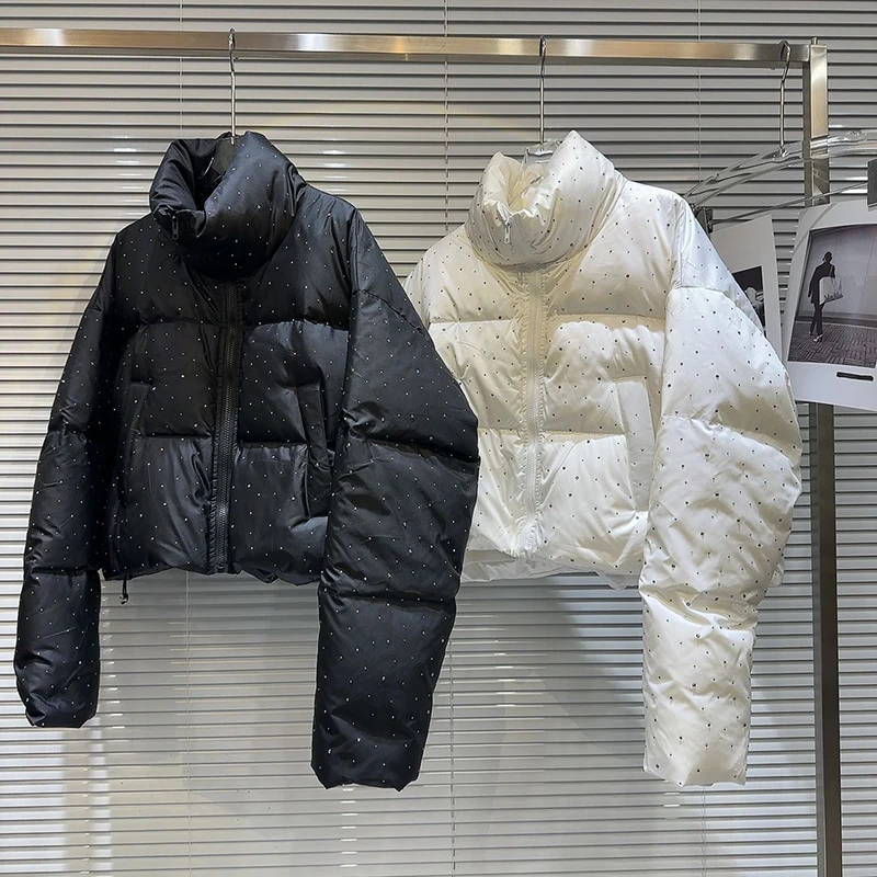 Jaqueta acolchoada de algodão coreano para mulheres, parkas de inverno, casaco de neve feminino quente, parka de manga comprida solta, roupas