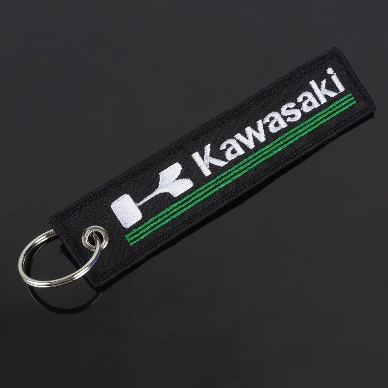 Chaveiro com emblema bordado para motocicleta, etiqueta de corrida para kawasaki ninja z900 z1000 z650 ninja 400 z800 z400 z1000 z650