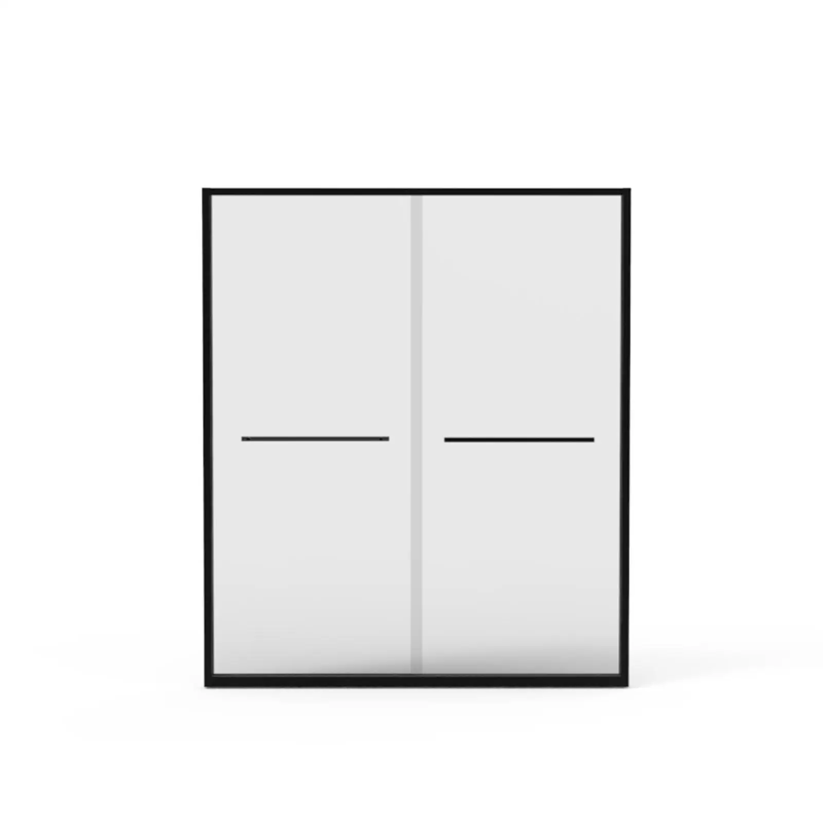 Semi-Frameless Sliding Shower Door, 56-60x70 in., Waterproof Glass with Black