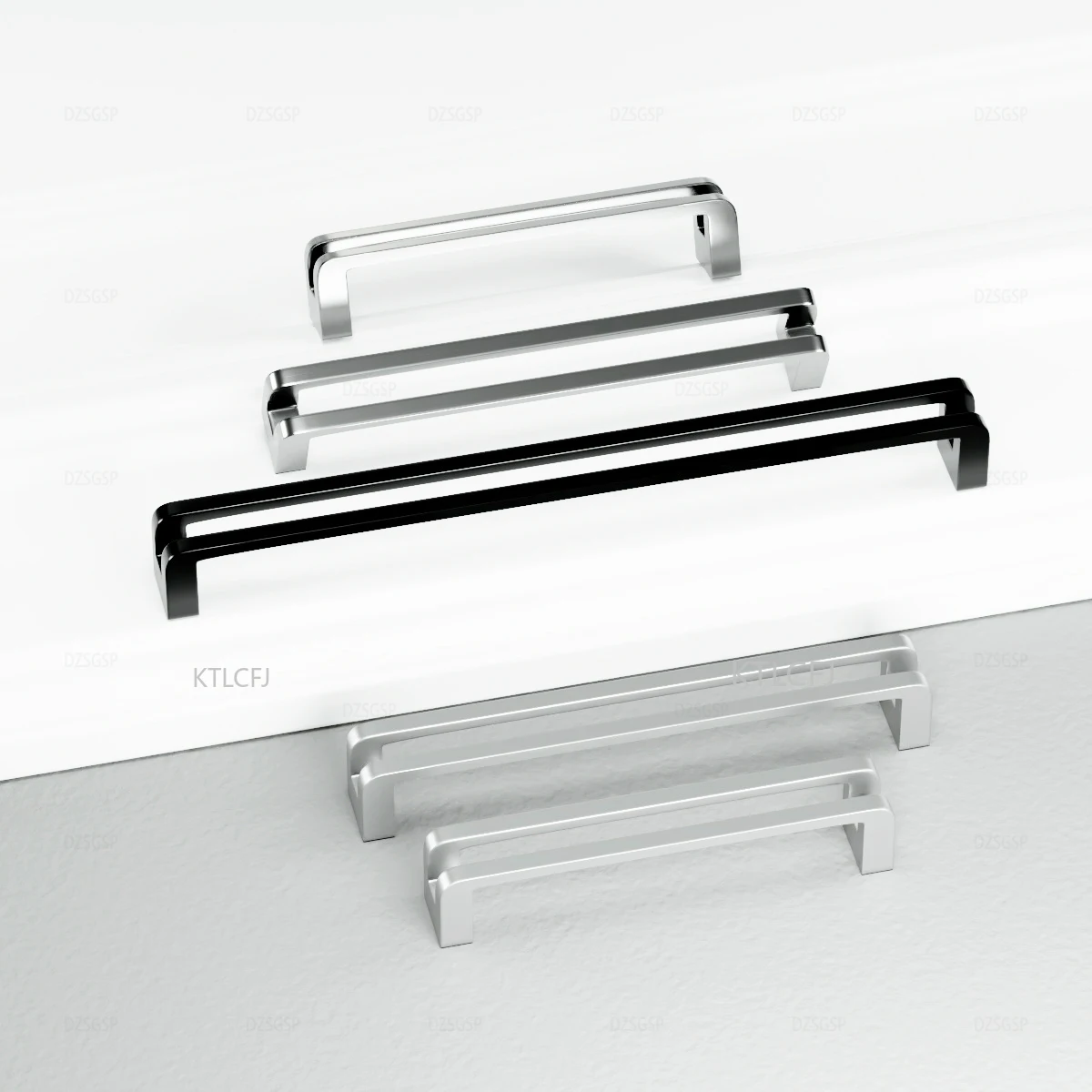Kitchen Cabinet Handles Hollow Handle Cupboard Door Pulls Furniture Handle Hardware Drawer Knobs Black Gray 96mm/128mm/192mm