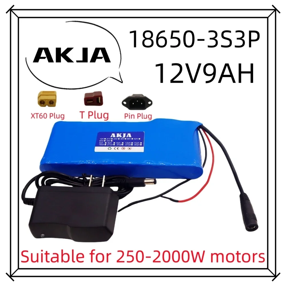 

Air fast transportation 3S3P12V9Ah battery pack 18650 lithium ion DC12.6V super large capacity rechargeable battery with BMS