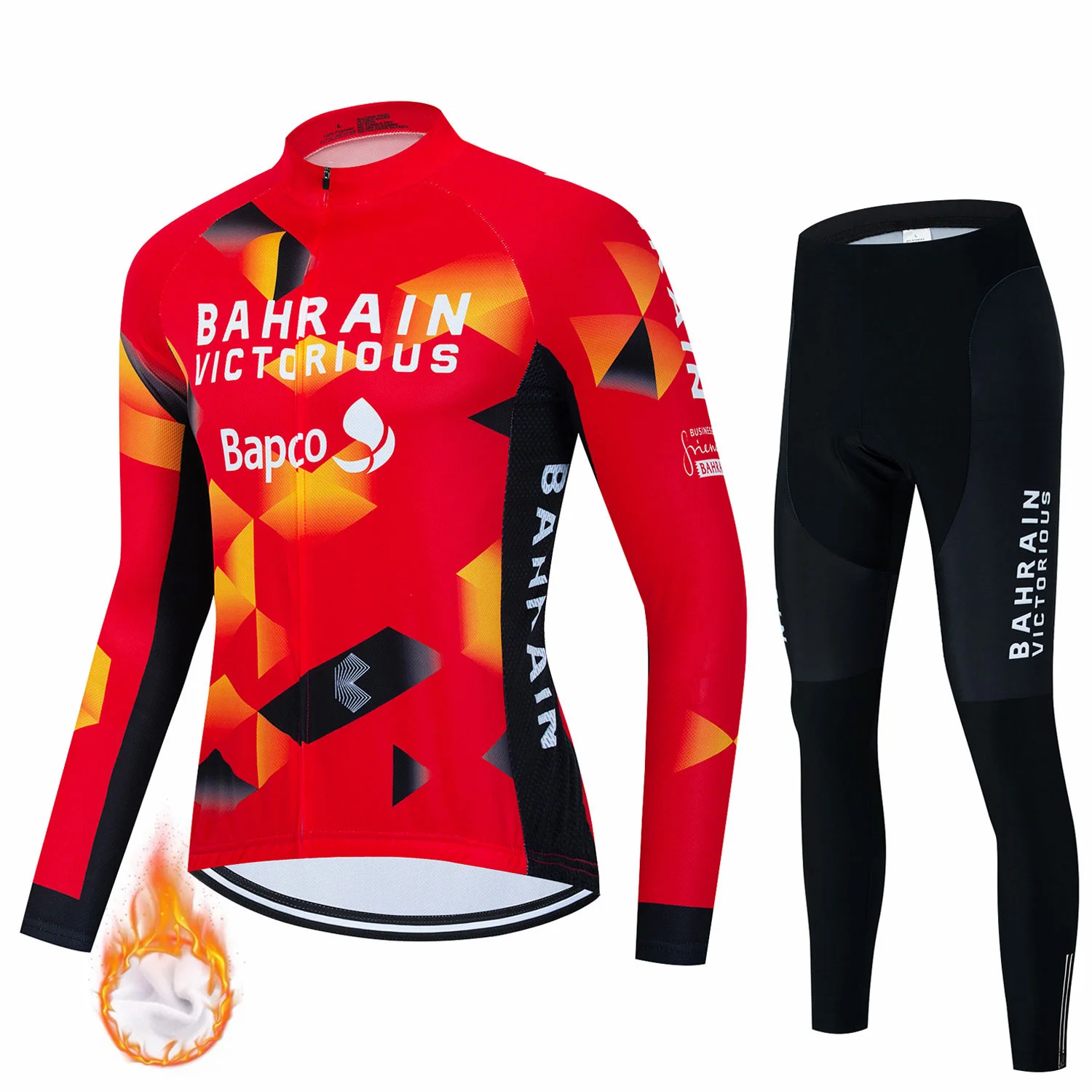 Bahrain 2023 Winter Racing Cycling Jersey Set Thermal Fleece Men Long Mountian Bike Clothes Wear Ropa Ciclismo Ciclismo Clothing