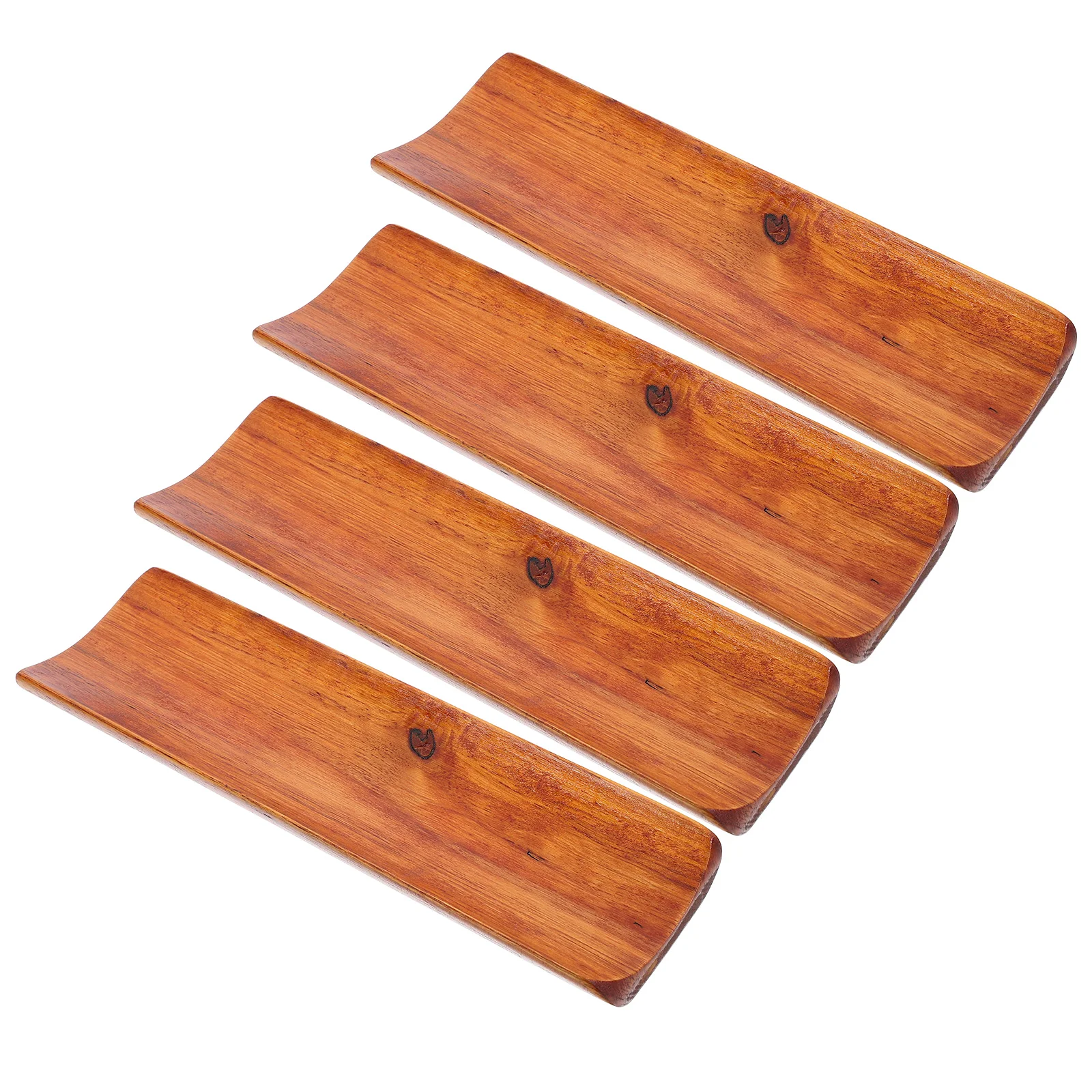 

4Pcs Wood Serving Trays Stylish Rectangular Platter for Home Events Napkins Towels Minimalist Design Kitchen Counter Decor