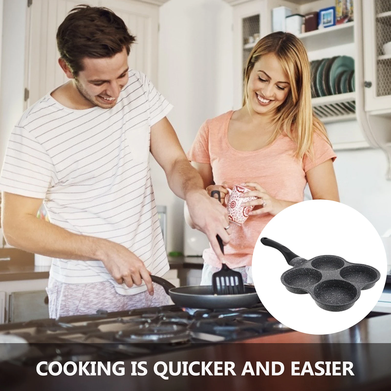 

1Pcs Nonstick Four Hole Egg Frying Pan Breakfast Skillet Pancake Omelette Bacon Kitchen Cooking Accessory Egg Frying Pans