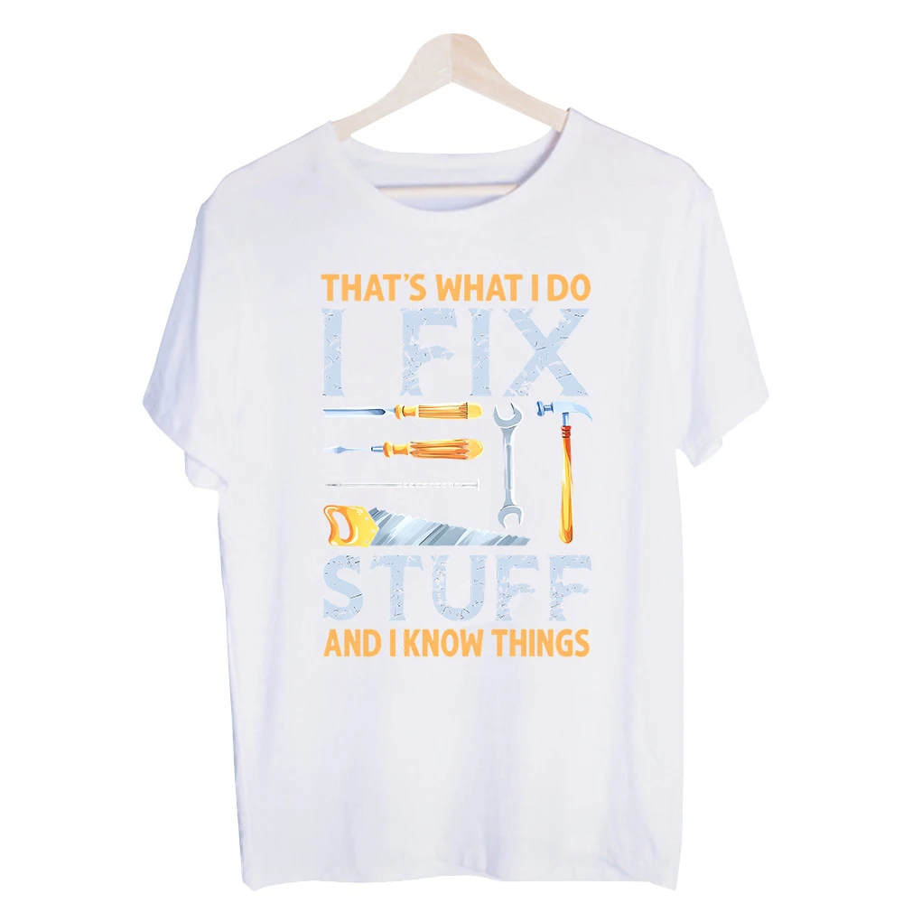 Men's Tools and Slogan Graphic Tee, Short Sleeve Crew Neck T-Shirt for Casual Daily Wear