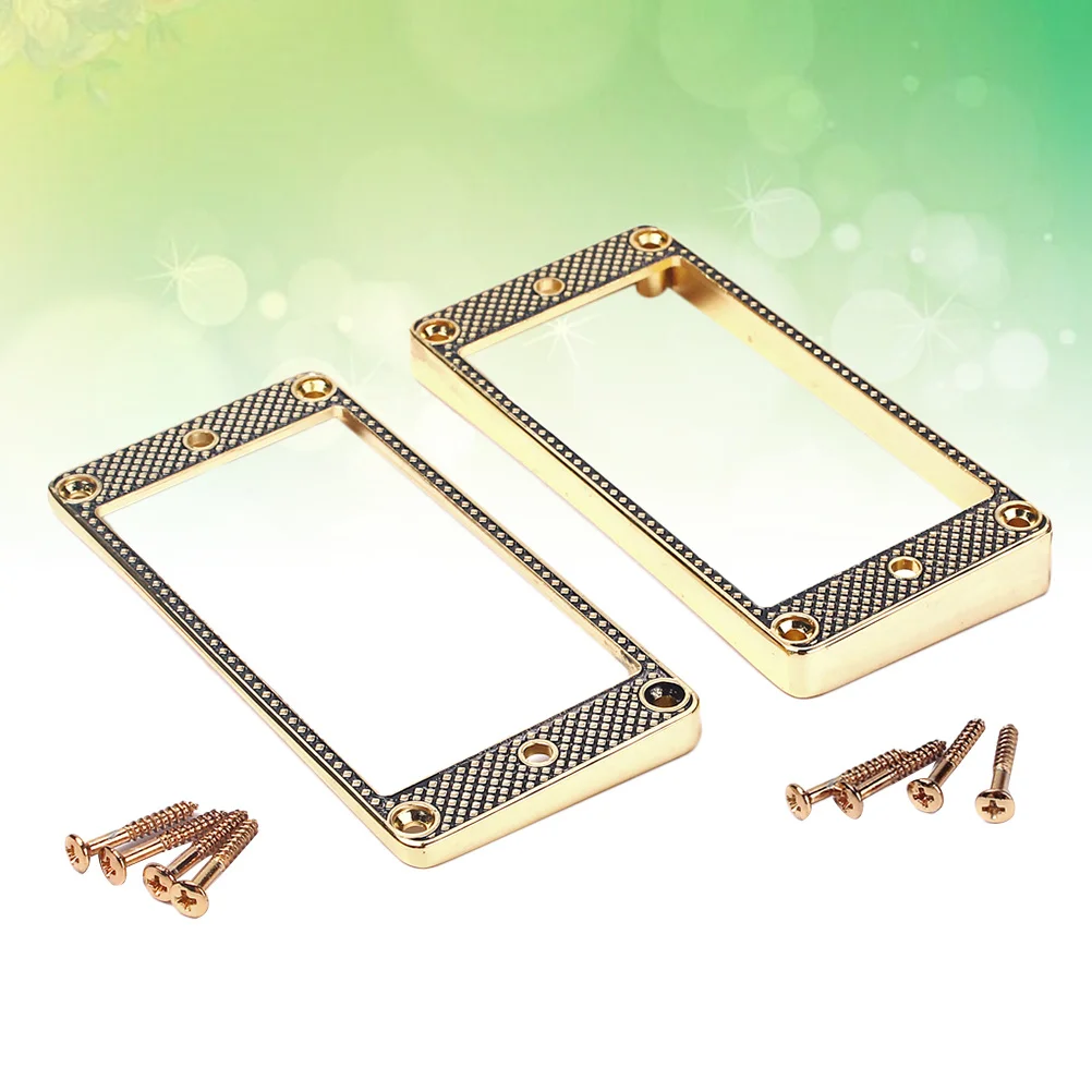 

2Pcs Electric Guitar Humbucker Frame Metal Pickup Ring Zinc Alloy Mounting Replacement Durable Golden Guitar Part