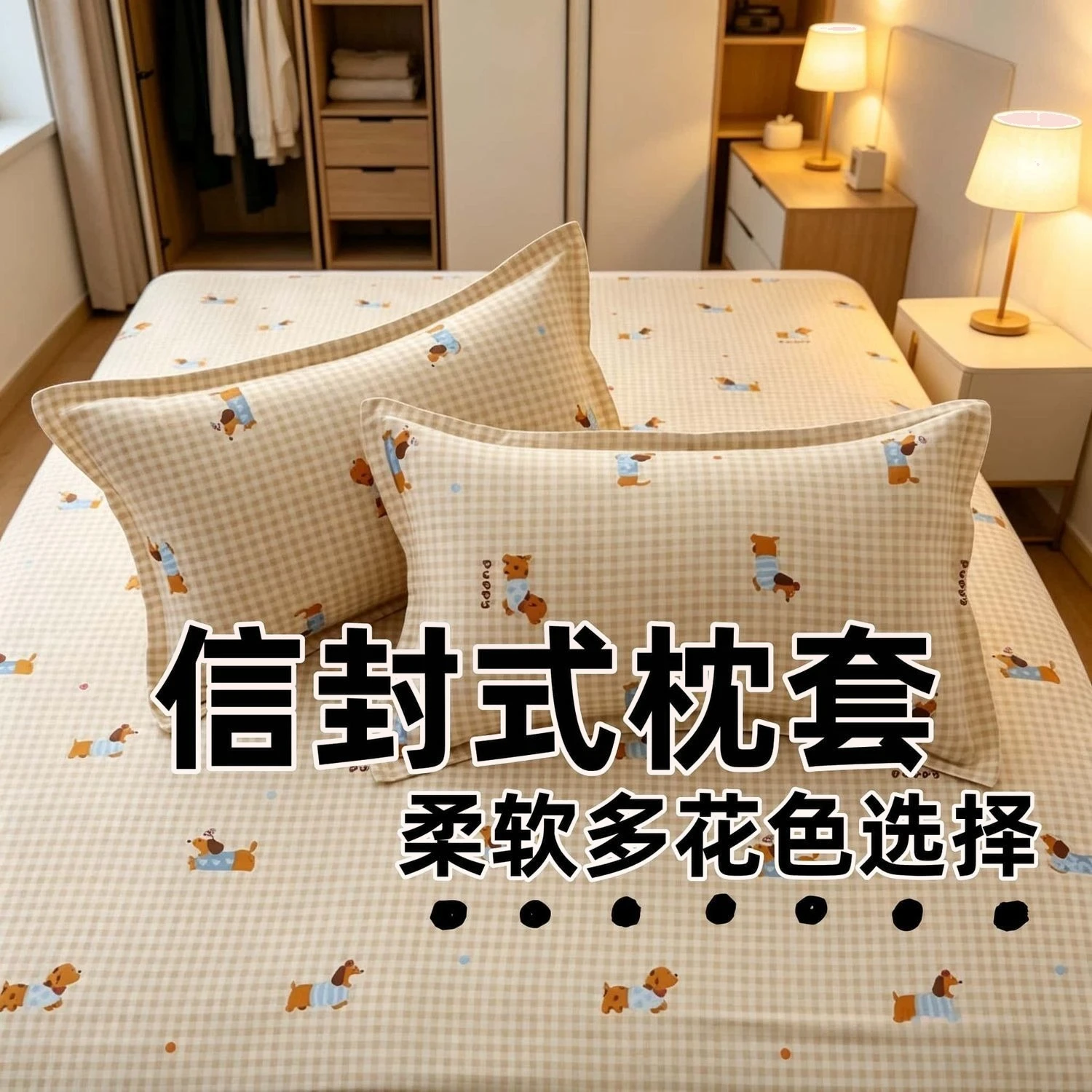Pastoral 48x74cm Pillowcase Oil Proof Soft Breathable Student Dirt Resistant Removable Washable Skin Friendly