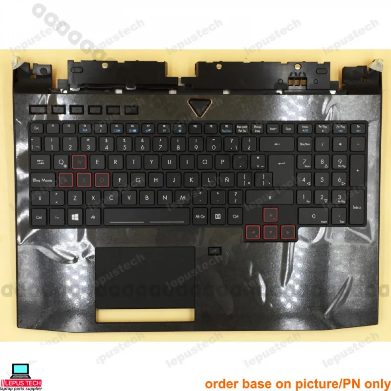 Teclado Retroiluminado Negro con Distribución de Teclado Latinoamericano (LA) y Reposamuñecas para Acer Predator 17 G9-591 G9-592 G9-593