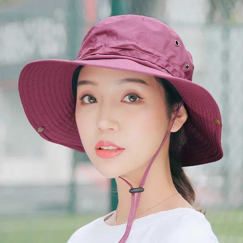 

New Women's Waterproof Outdoor Sun Protection Breathable Climbing Hat Casual Fisherman Hat Foldable Hat Oversized Eaves Sun Hat