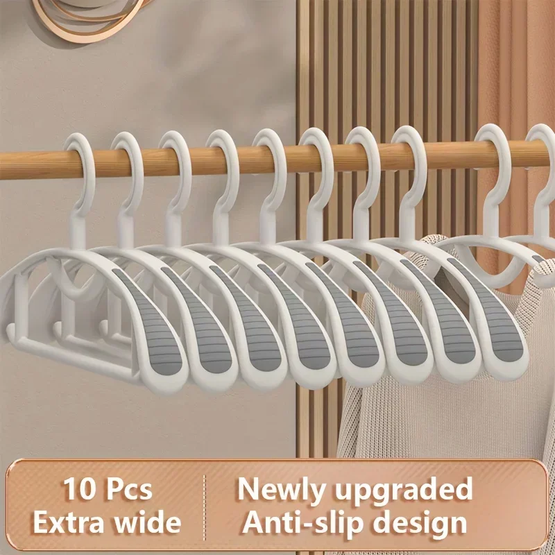 2/10/14pcs Household Non-slip Hanger, Thick And Wide Shoulder Plastic Drying Rack, Used To Hang Clothes Wholesalers