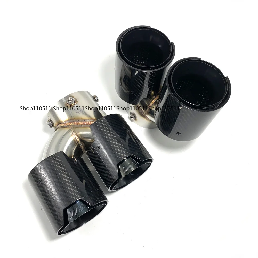 Car Carbon Fiber Muffler Tip, Replacement Exhaust Pipe for 19-20 BMW G20 G21 G42 G22 M Series MP Exhaust System