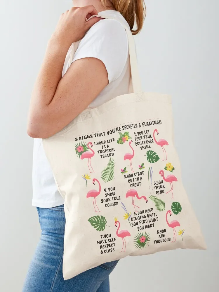 Eight Signs That You Are Secretly a Flamingo Crazy Flamingo Lady Funny Novelty Flamingo Gifts For Women Tote Bag Big bag Bag