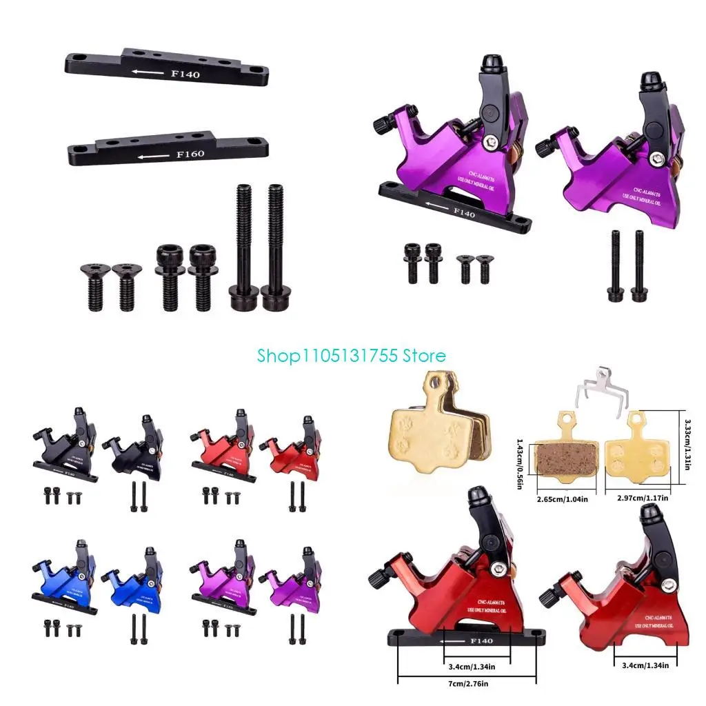 

1Pair Wire Pull Oil Disc Brake Clamp Flat Mount Hydraulic Gravel Road Bike Brake