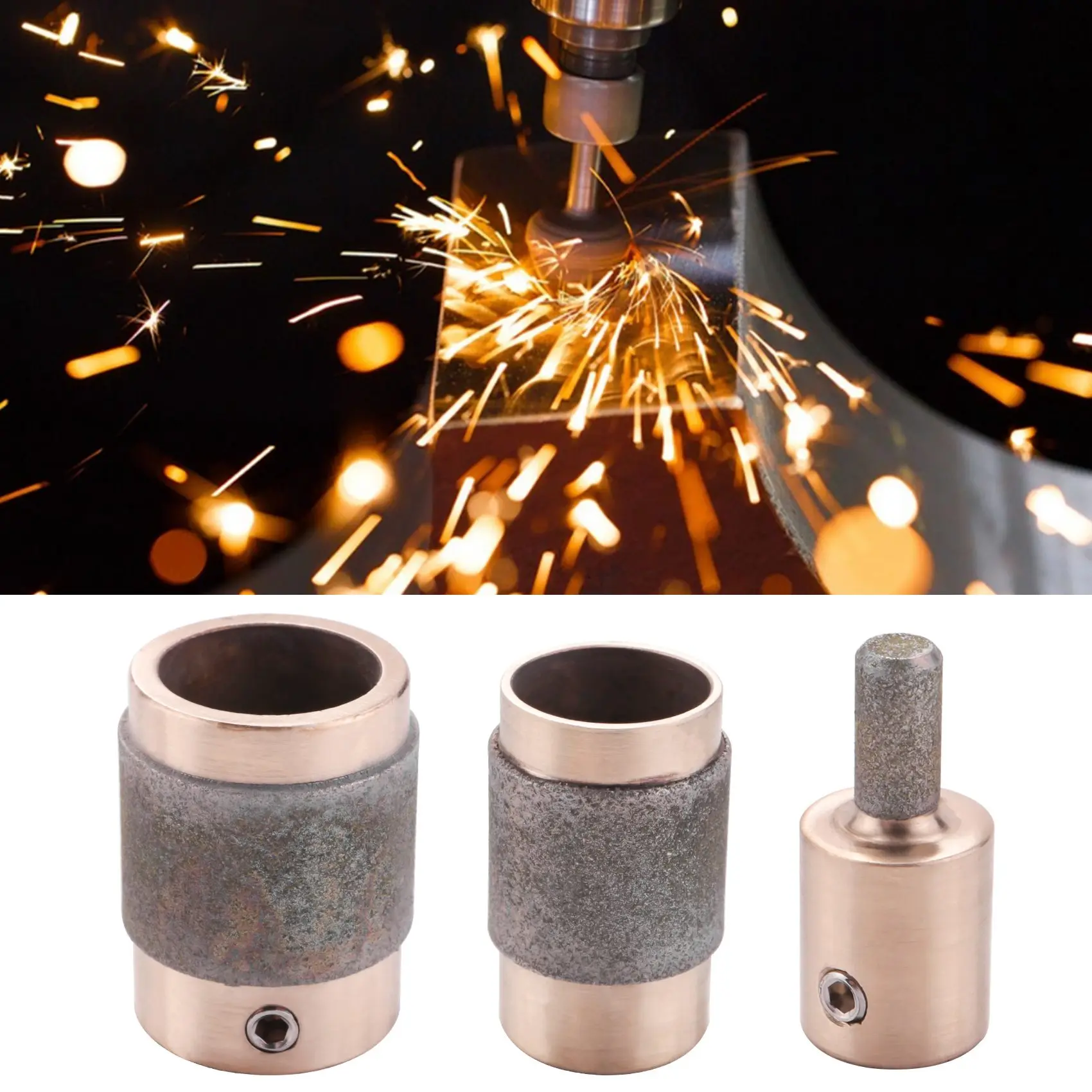 Vidro manchado Diamond Grinder, Bit Head Tools, Brass Core, 1 ", 3 tamanhos, 3/4", 1/4"