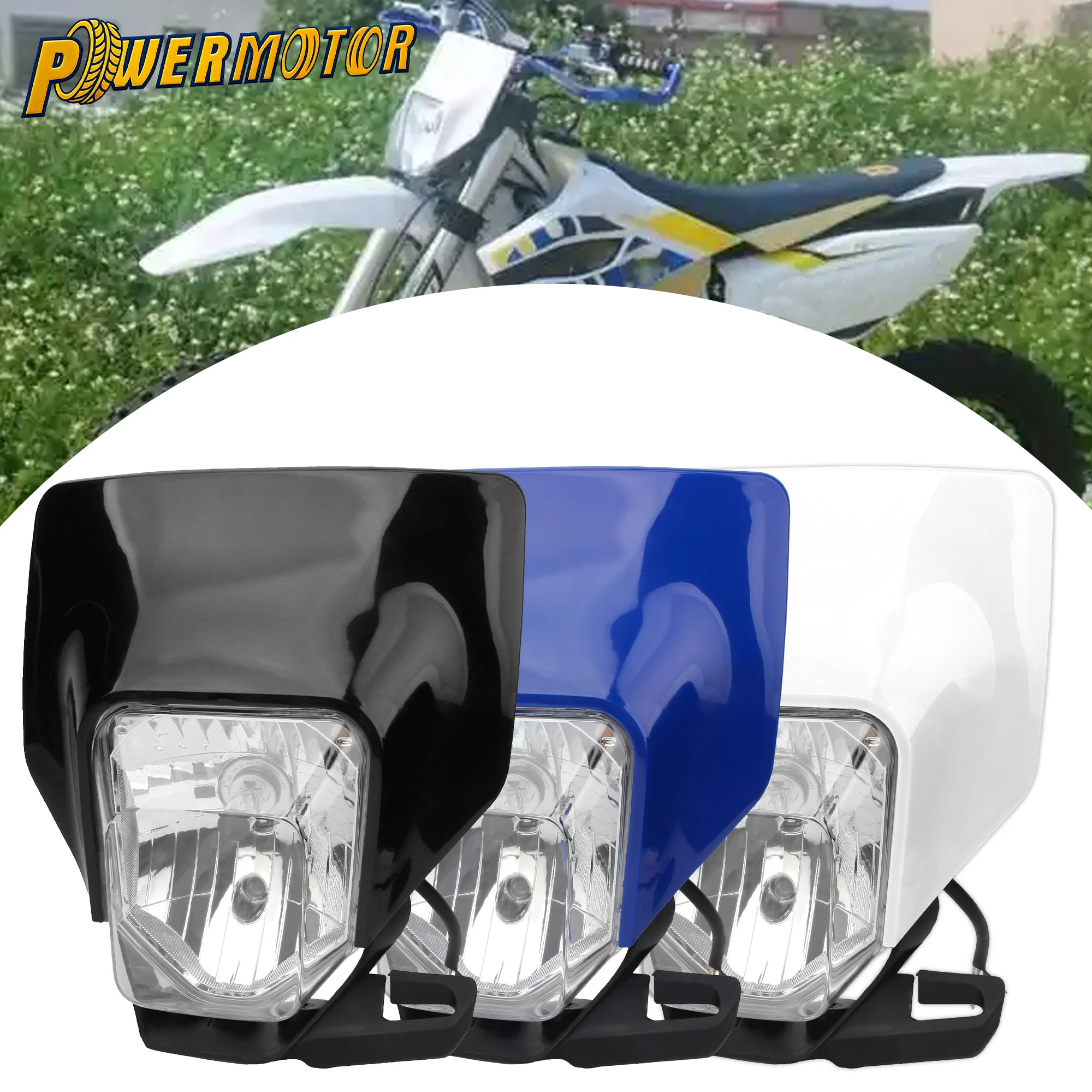 

For Husqvarna FC FE FX TX TC TE 125 250 300 350 450 501 Motocross H4 Halogen Headlight Headlamp Light Motorcycle Accessories