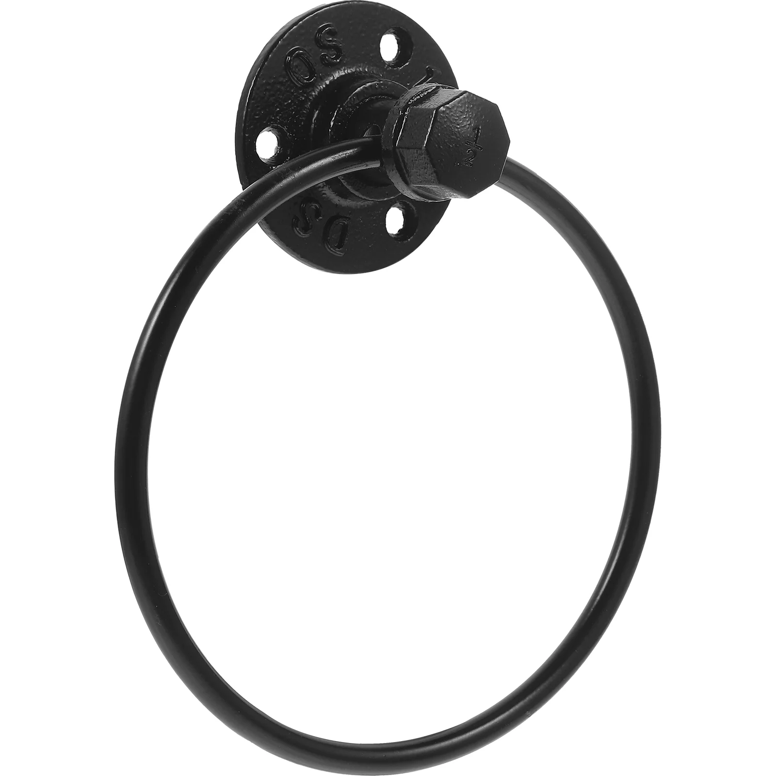 

Towel Hook Retro Iron Hanging Ring Coat Hanger Stand Black Rings Organizer For Closet