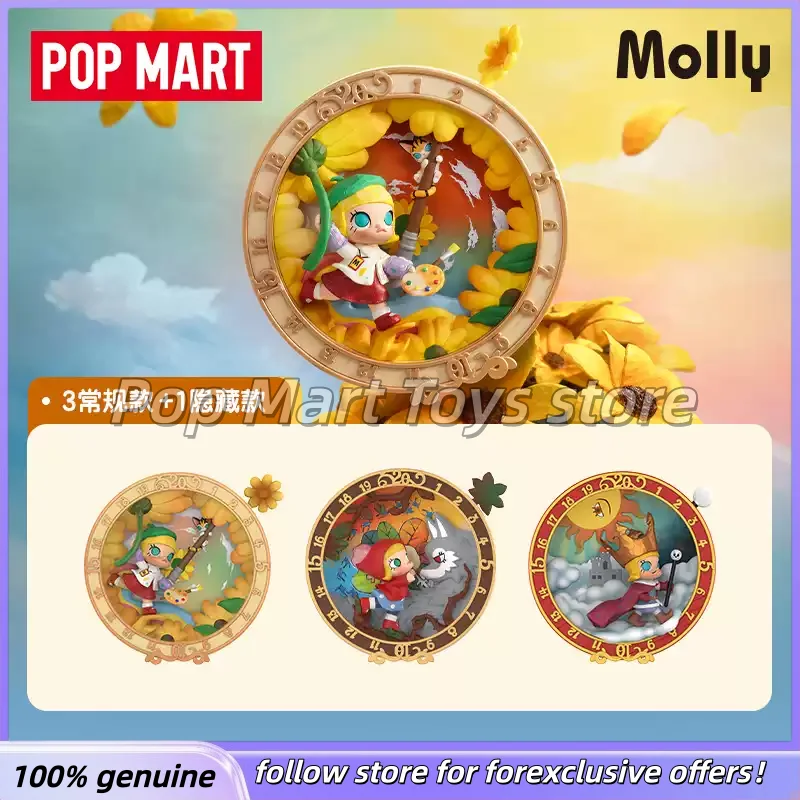 

Genuine POP MART MOLLY 20th Anniversary The Time Wheel Series Blind Box Collectible Art Toy Figurine Home Decor Birthday Gifts