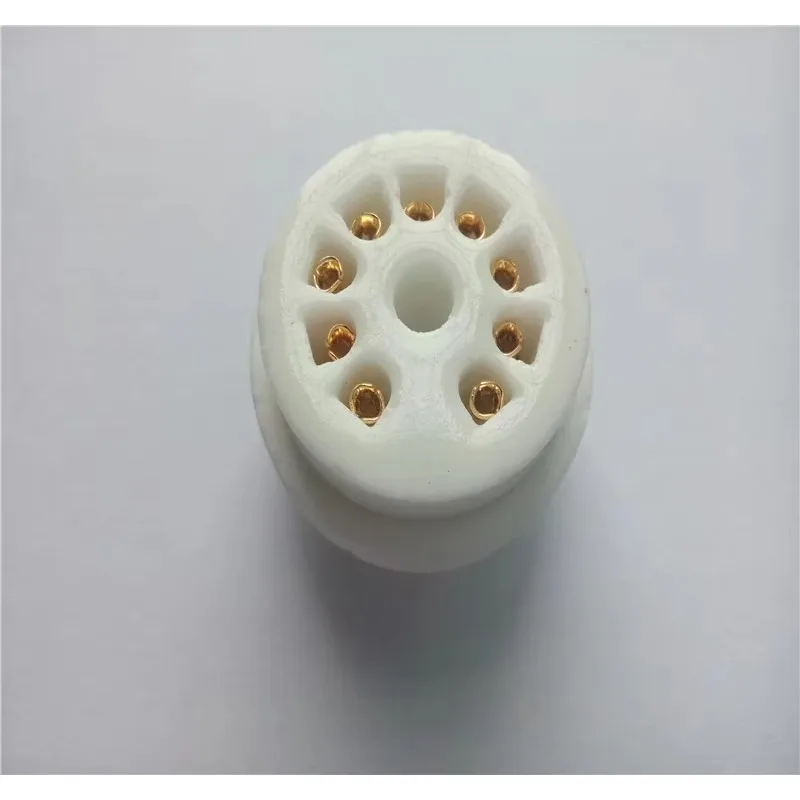 Tube socket Ceramic GZC9-Y-4 GZC9-Y-4-G 9 pin Golden Tube Holder outlet for HIFI amplifier PCB 12AX7 12AU7 12AT7 6922 EL84 DIY