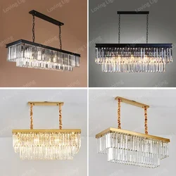 Modern K9 Luxury Crystal Pendant Chandelier Lustre Led Lights Dining Table Bedroom Modest Ceiling Lamps for Room Home-appliance