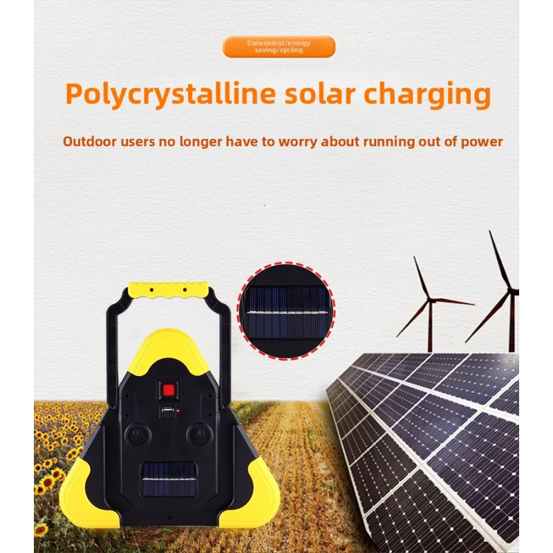 Emergency Warning Triangle - Solar & USB Charging, 5 LED Light Modes with 30W COB, DOT Approved for Car Breakdown/Accident, Meta - Image 2