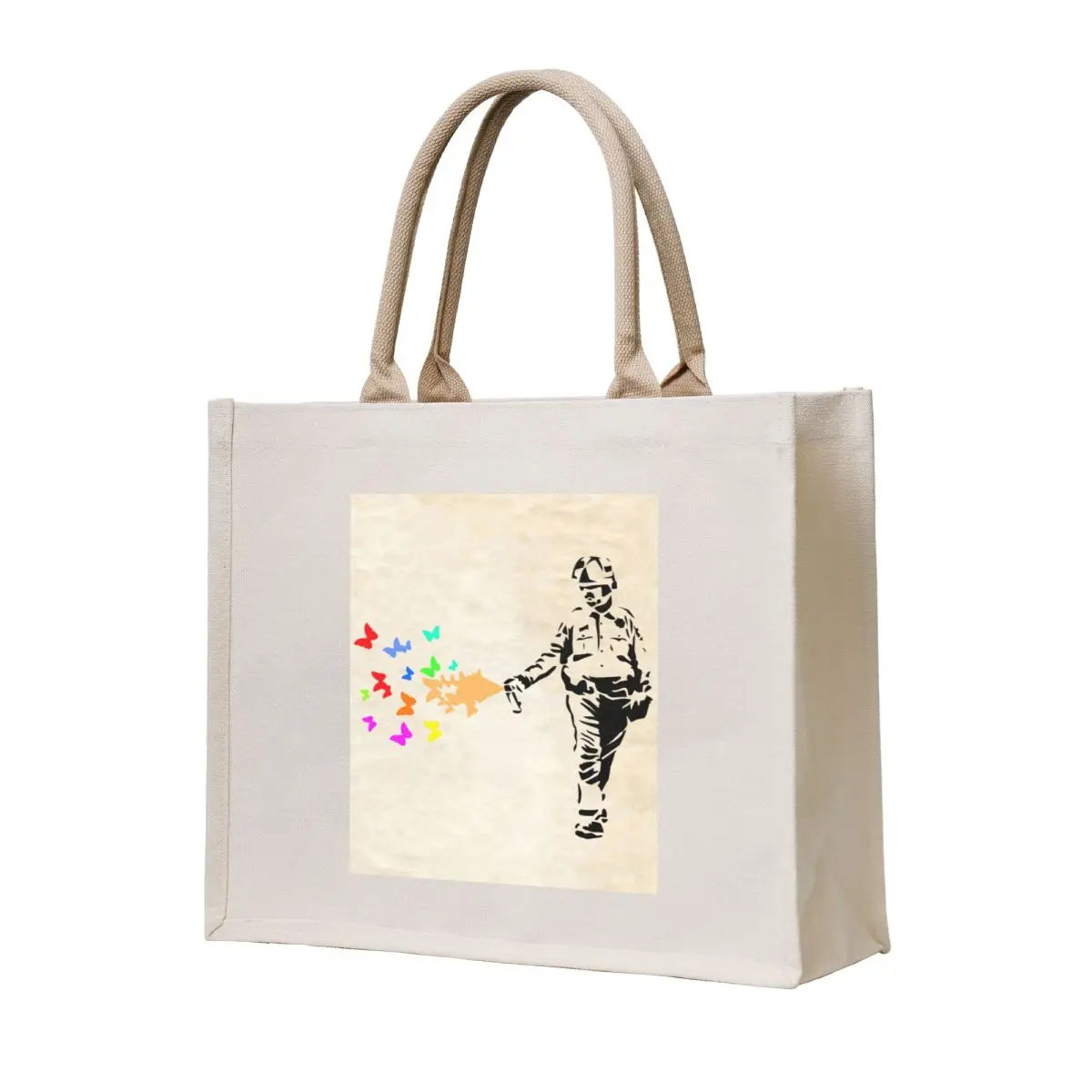 

BANKSY STENCIL STYLE URBAN GRAFFITI SPRAY PAINT BUTTERFLIES Tote Bag the tote bag Eco bag great tote screen