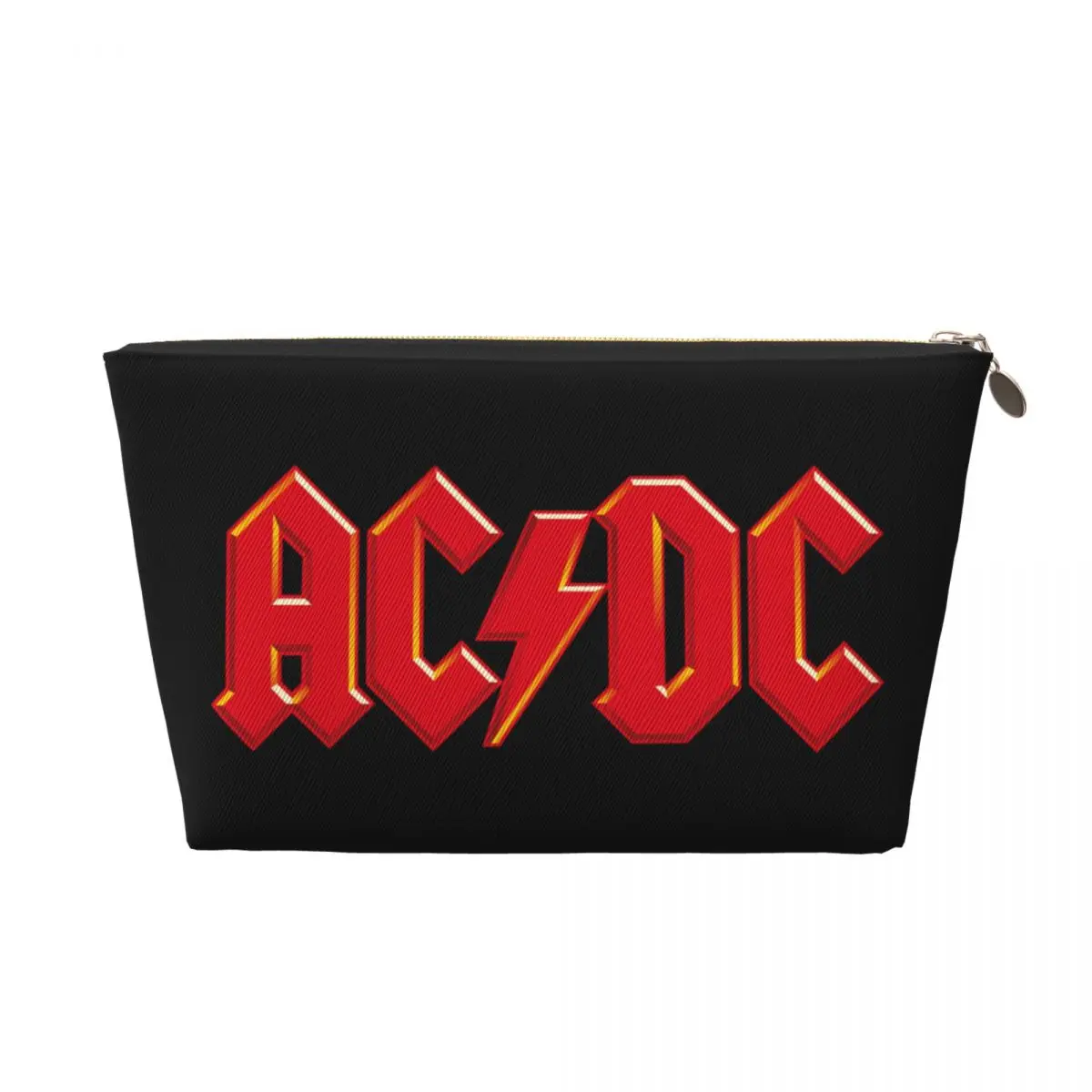 

Custom Travel Rock Heavy Metal AC DC Toiletry Bag Kawaii Makeup Cosmetic Organizer Women Beauty Storage Dopp Kit Box