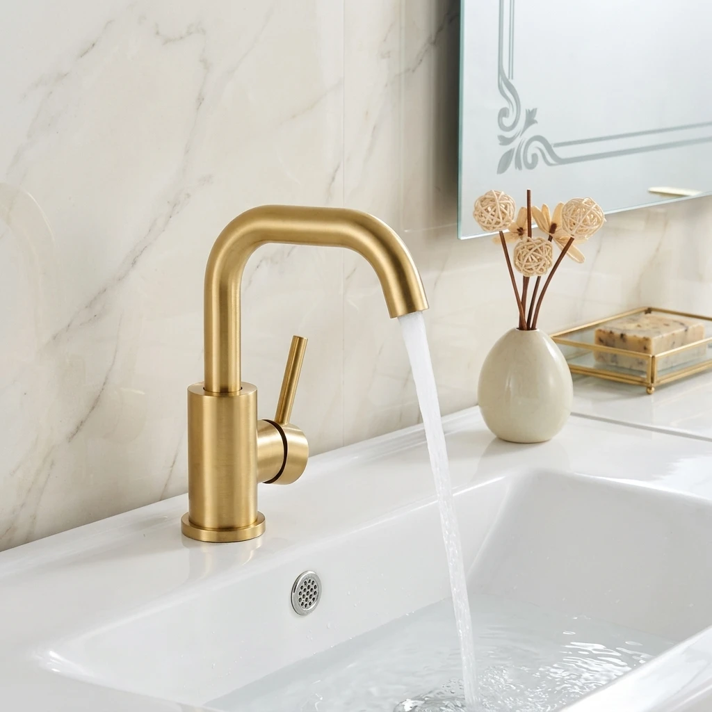 

2026 Light Luxury Gold Basin Faucet Stainless Steel Hot & Cold Mixer Tap Ideal Home Gift for Bathroom Vessel Sink