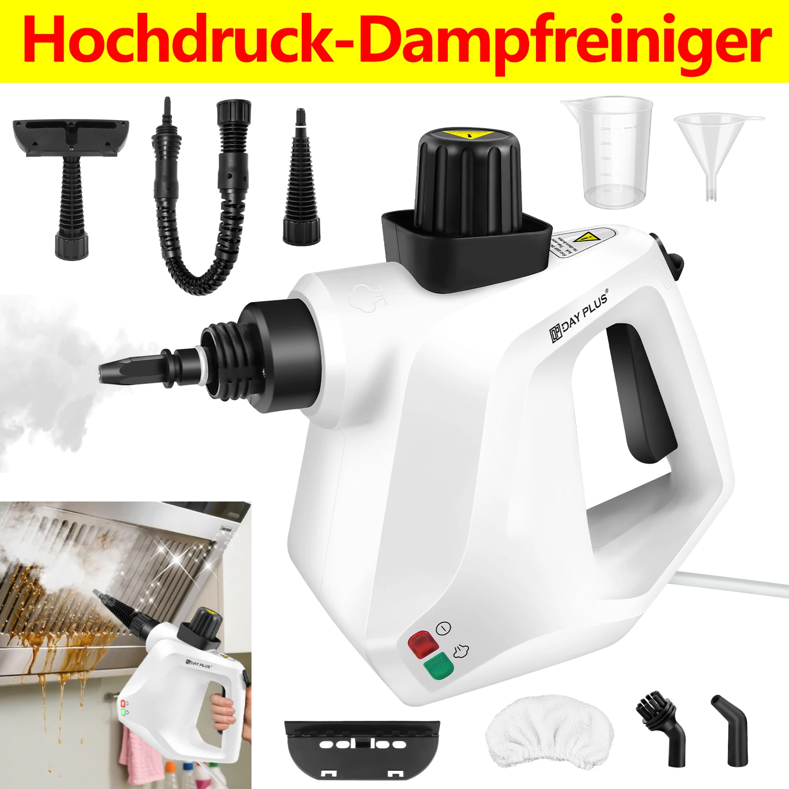 Handdampfreiniger Hochdruck, Dampfreiniger für Zuhause, Sofa, Auto Deep Multi-Surface Fleckenentfernung Reinigungsdampfermaschine