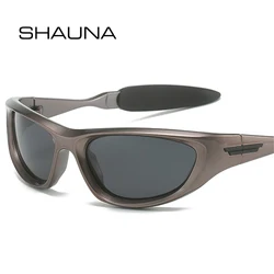 SHAUNA Retro Y2K Cat Eye Men Polarized Sport Sunglasses Shades UV400 Fashion Punk Goggles Luxury Women Driving Sun Glasses