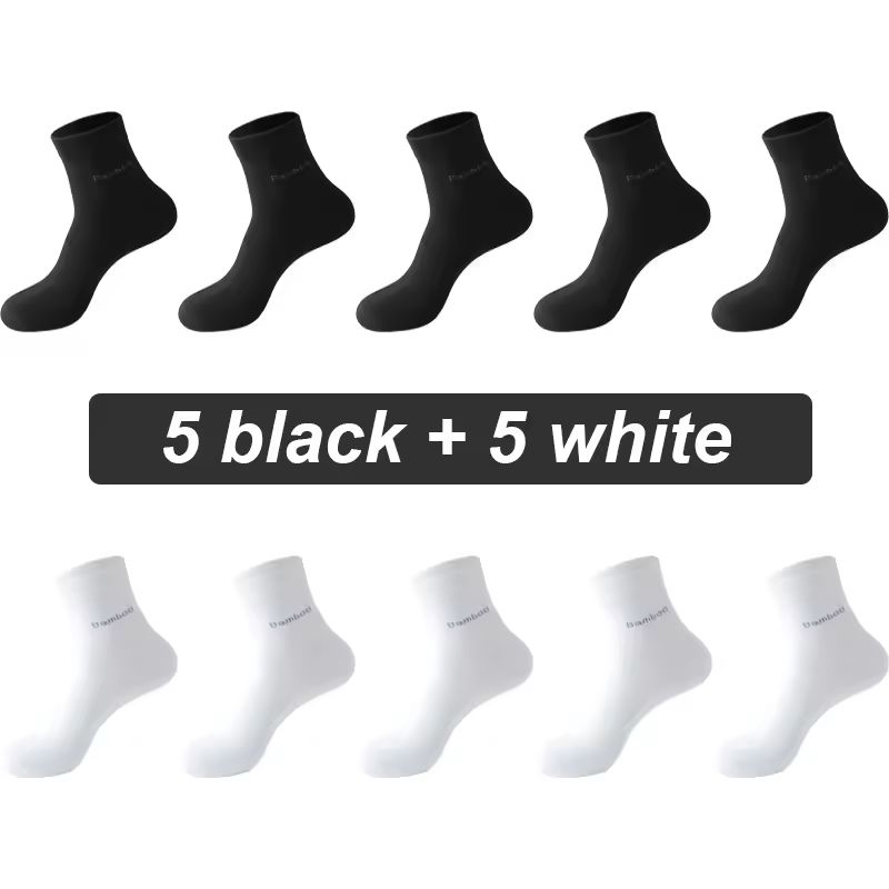 10Pairs Bamboo Fiber Socks Men Casual Business Anti-Bacterial Comfortable Breatheable High Quality Sock Male Plus Size EU38-46 - Image 19