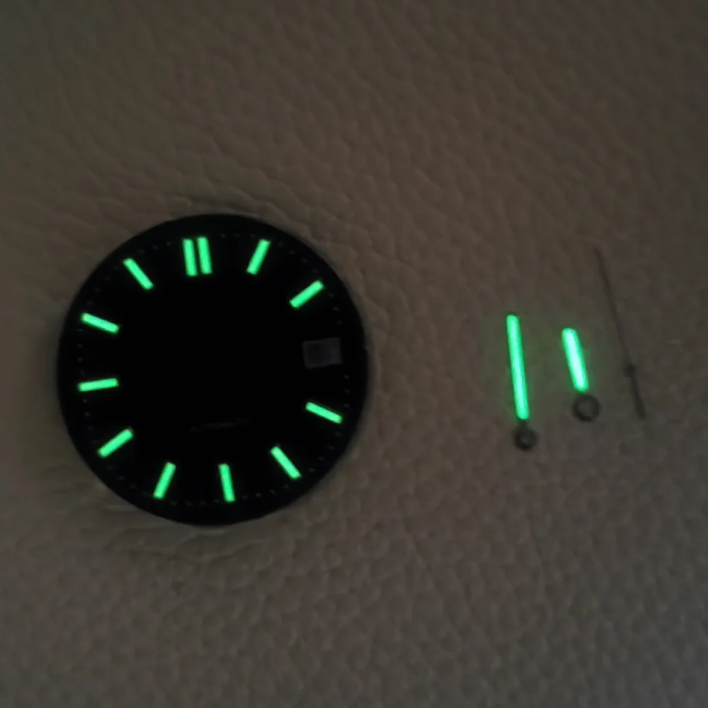 NH35 Dial de reloj luminoso verde de 29,8mm, manecillas para Nautilus NH35 NH36, movimiento automático mecánico, accesorios de reloj