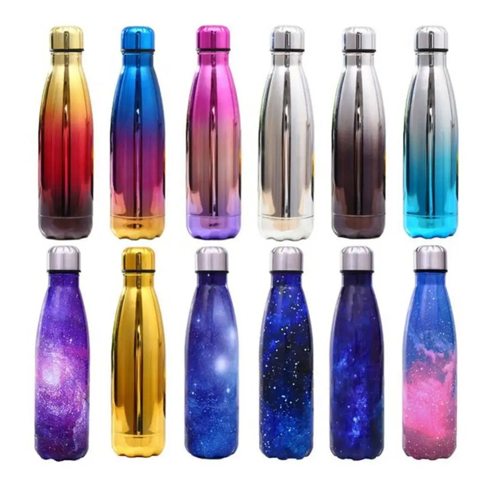 500ML Starry Sky/Plating Stainless Steel Insulated Water Bottle Sport Flask Cup Anti-leak Durable BPA-free Sport Bottles