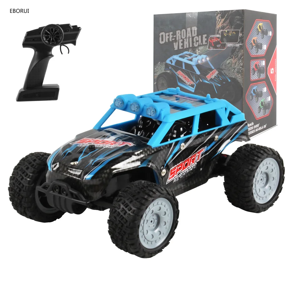 EBORUI EB22 2.4G 2CH 1:24 RC Car Full-Scale Racing Car Radio Remote Control Car with LED Light RC Drift Car Toy RTR Gift for Kid