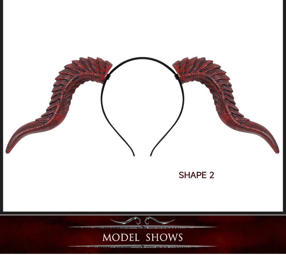 2025Halloween Cosplay Teufelshorn Haarreifen DIY Montage COS Haarschmuck Requisiten Dämon Ochse Verformbares Horn – Detail 7