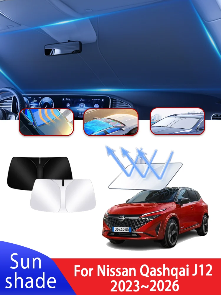 Auto-Sonnenblende für Nissan Qashqai J12 2023~2026 2024 2025 MK3 Frontscheiben-Sonnenschutz Wärmeisolierung Sommer-Zubehör – Detail 1