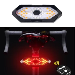 Luz trasera de bicicleta con Control remoto inalámbrico, señal de giro, bocina, recargable por USB, scooter Eléctrico