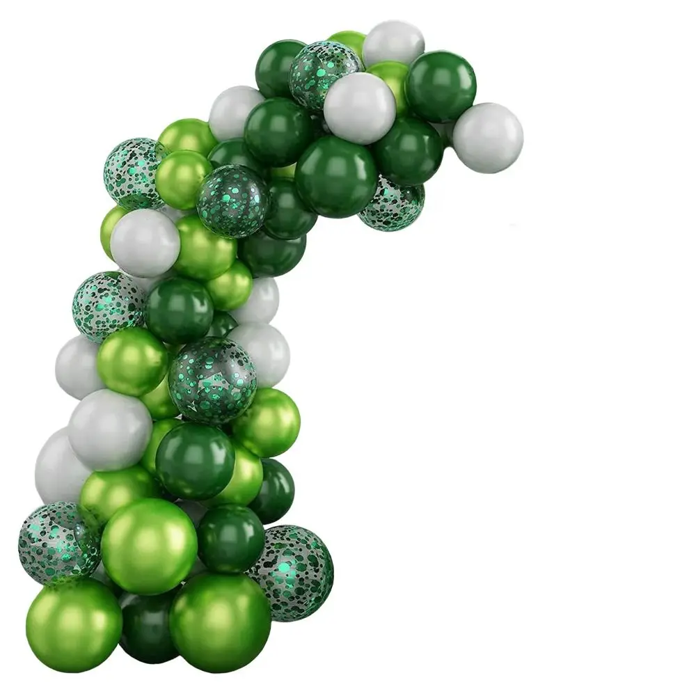 

Зеленые воздушные шары, гирлянда в джунглях, строительные принадлежности, латексные белые детские шары на день рождения для мальчиков