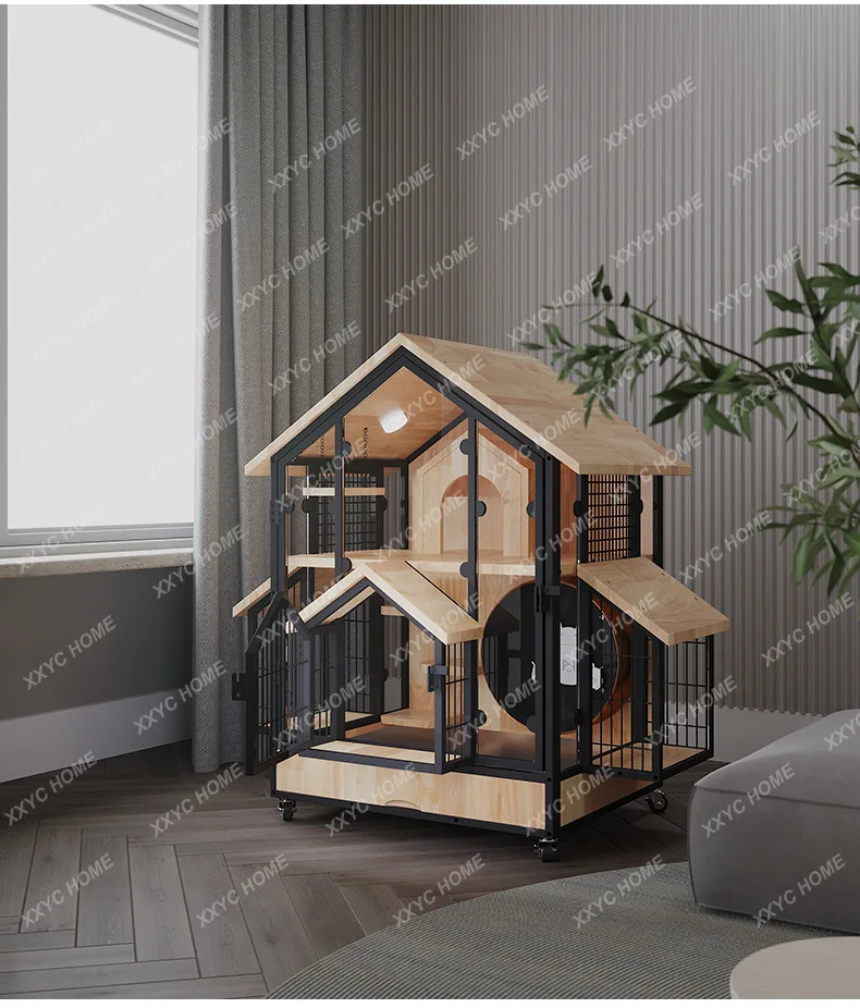 Solid wood chinchilla special cabinet cage cat villa large display cabinet treadmill household anti-bite chinchilla cage
