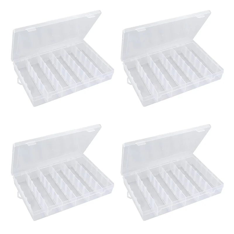 Tackle Box Organizer 18 Grids Plastic Craft Box Organizer Bead Organizer Clear Fishing Box with Dividers, 4 PackT99C