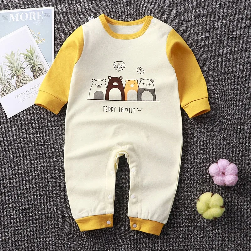 0-2 Age Baby Clothes Cartoon Long Sleeve Climbing Clothes Spring Autumn Newborn Underwear Jumpsuit Infantil Bodysuits Pajamas