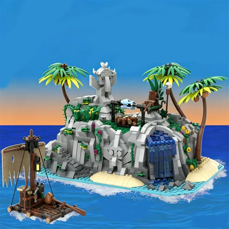 New 1858Pcs Moc European Medieval Pirates Series Island Model View Diy Creative Ideas Toy Birthday Gift Building Blocks Bricks