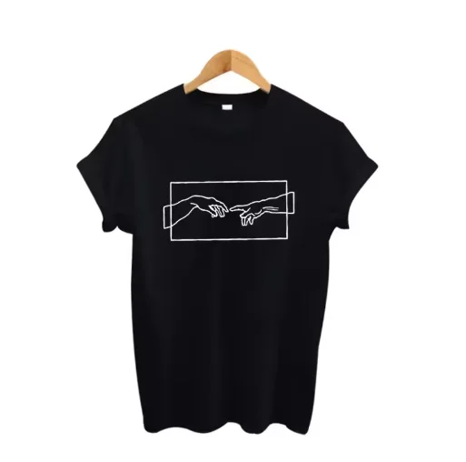 

Tumblr Clothing Black White T Shirt Aesthetic Art Graphic Tee Shirt Womens T-shirt Trend Gothic