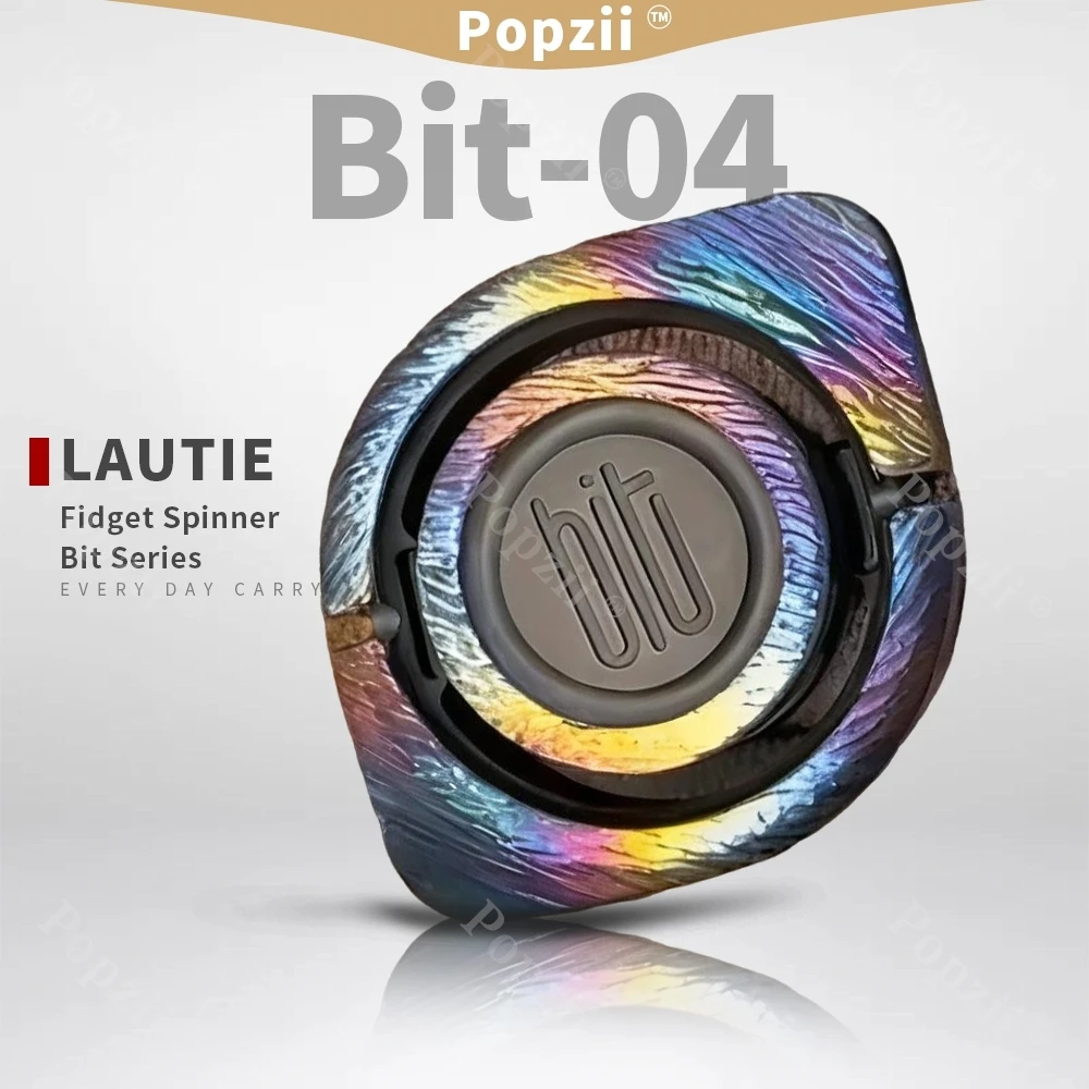 ของเล่นฝึกสมาธิ LAUTIE รุ่น Bit 04 ฟิดเจ็ตสปินเนอร์ ไจโรบิต ซีรีส์ EDC ของเล่นเสริมประสาทสัมผัสสำหรับผู้ใหญ่ งานแฮนด์เมด ลายมีดแกะสลัก