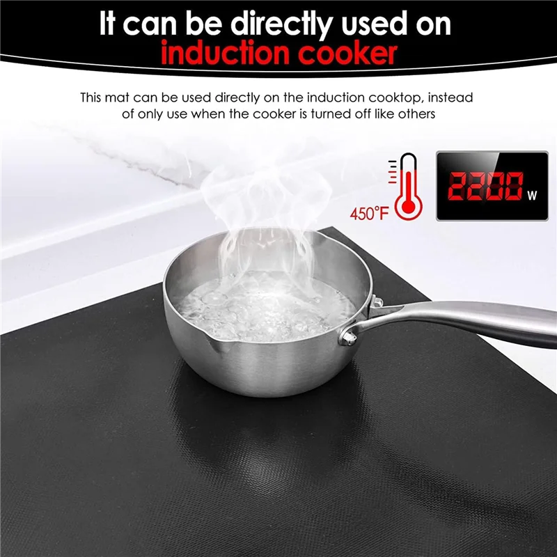 

TKOH-2X Large Induction Cooktop Protector Mat 21.2X35.4Inch,Electric Stove Burner Covers Antiscratch As Glass Top Stove Cover
