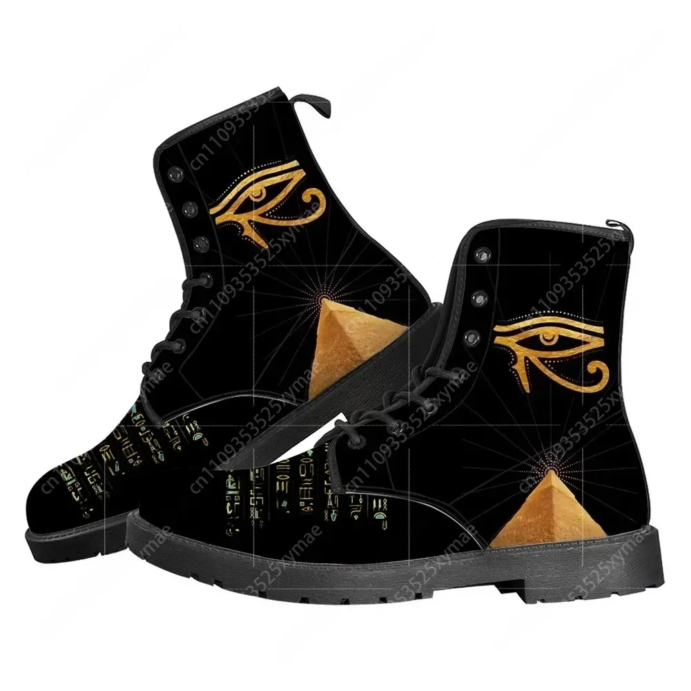 Horus Egyptian God Eye of Egypt Casual Boots Mens Womens Teenager Shoes Fashion 3D Boot Outdoor High Quality Customize Made Shoe