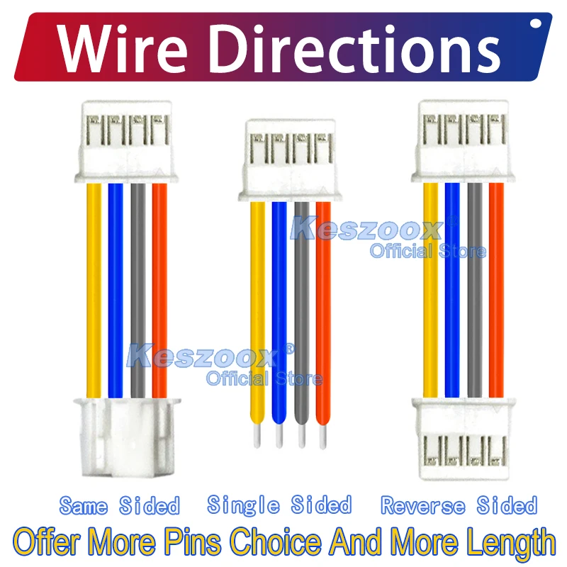 موصل سلك السيليكون XA2.5mm JST – 2/3/4/5/6/7/8/9/10/11/12 كابل تجعيد دبوس 22AWG نحاس